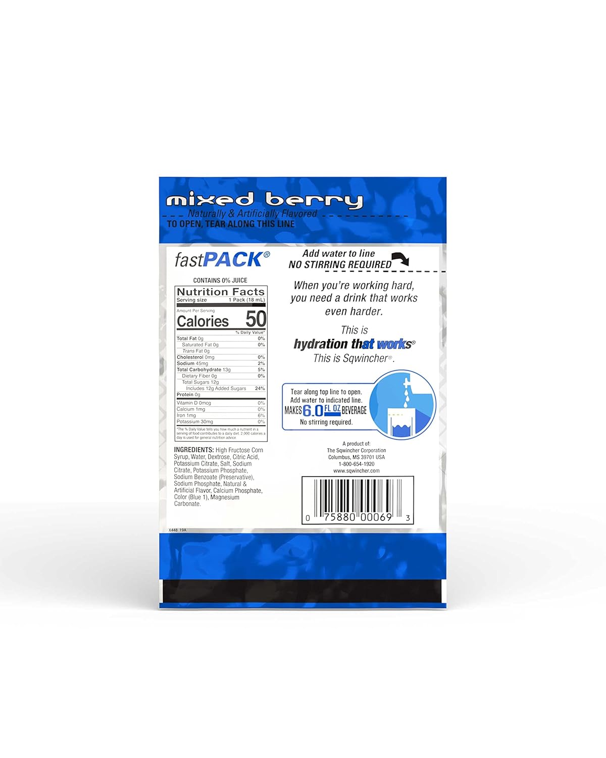 Sqwincher Fast Pack Liquid Concentrate | Mixed Berry Flavored | Low Calorie | Low Sodium | Electrolyte Replenishment