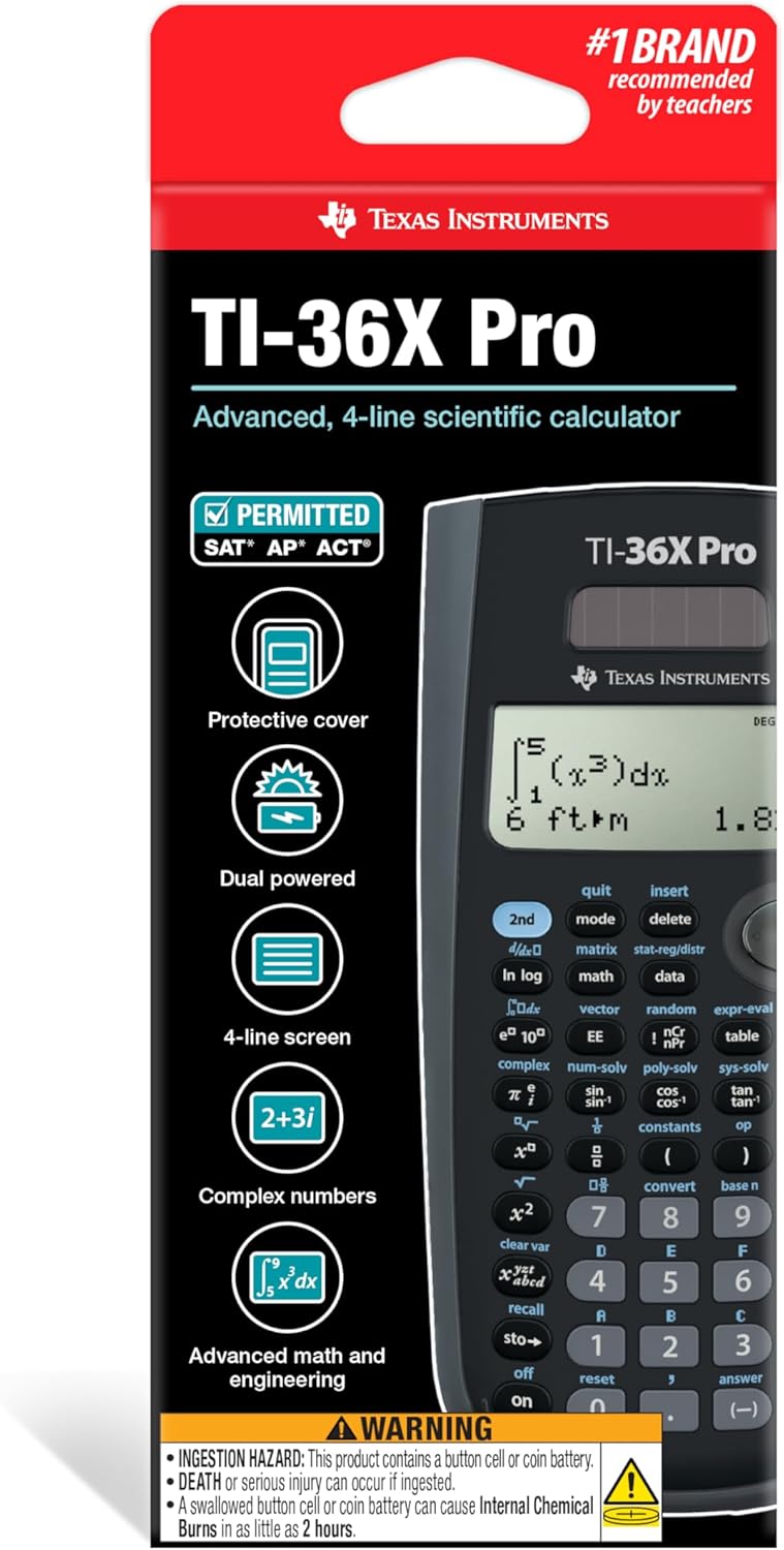 Texas Instruments TI-36X Pro Engineering/Scientific Calculator - 4-line MultiView (Black)