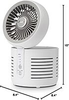Crane 2-in-1 Air Purifier and Desk Fan, Fan and Air Purifier Combo, Ideal Office Desk Fan, Night Stand Fan, or Mini Fan For Dorm, Small Bedroom Fan, Small HEPA Air Purifier, Small Fan For Desk