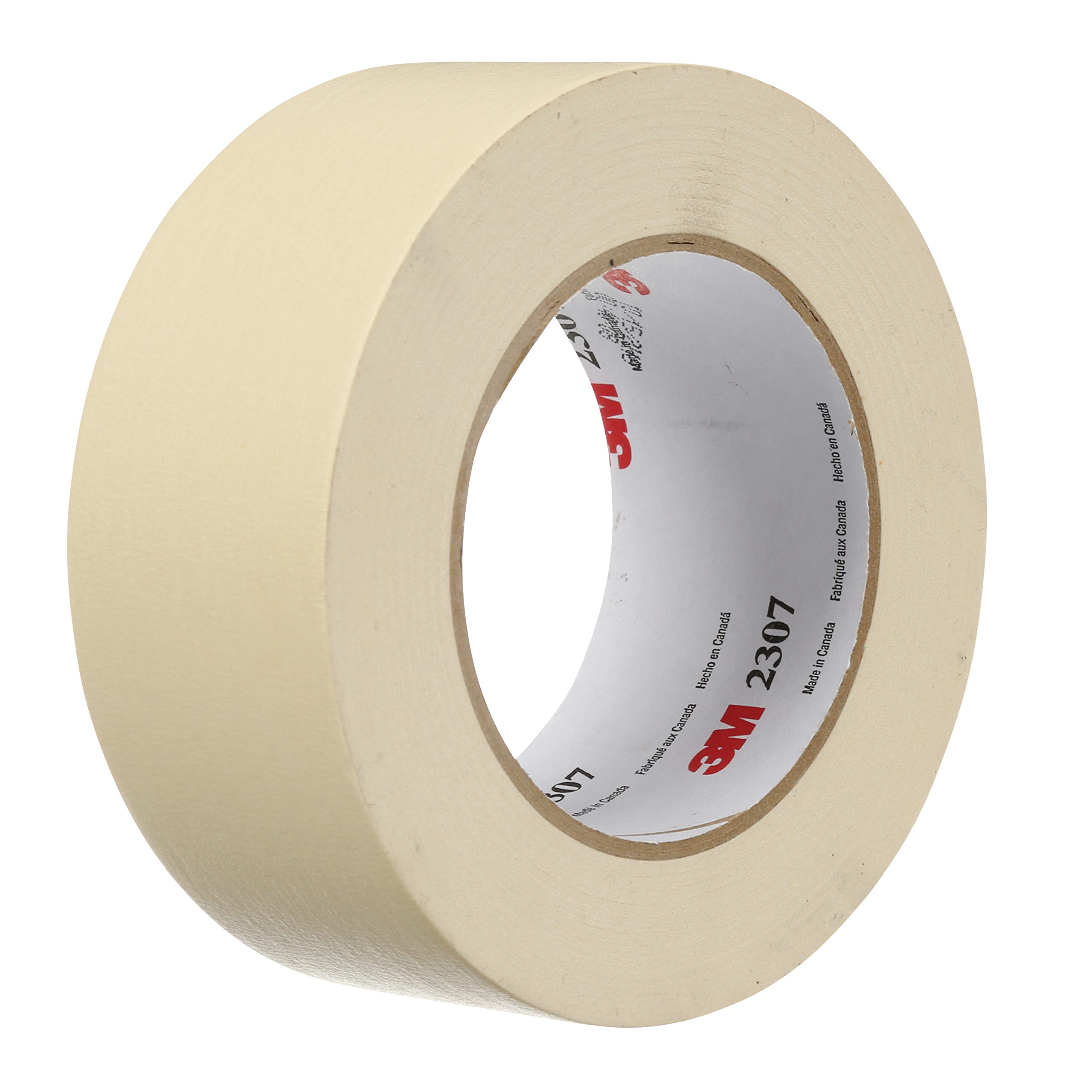 3M Masking Tape 2307, Tan Color, General Purpose, Rubber Adhesive, Crepe-Paper Backing, 48 mm x 55 m, 5.2 mil, 24/Case