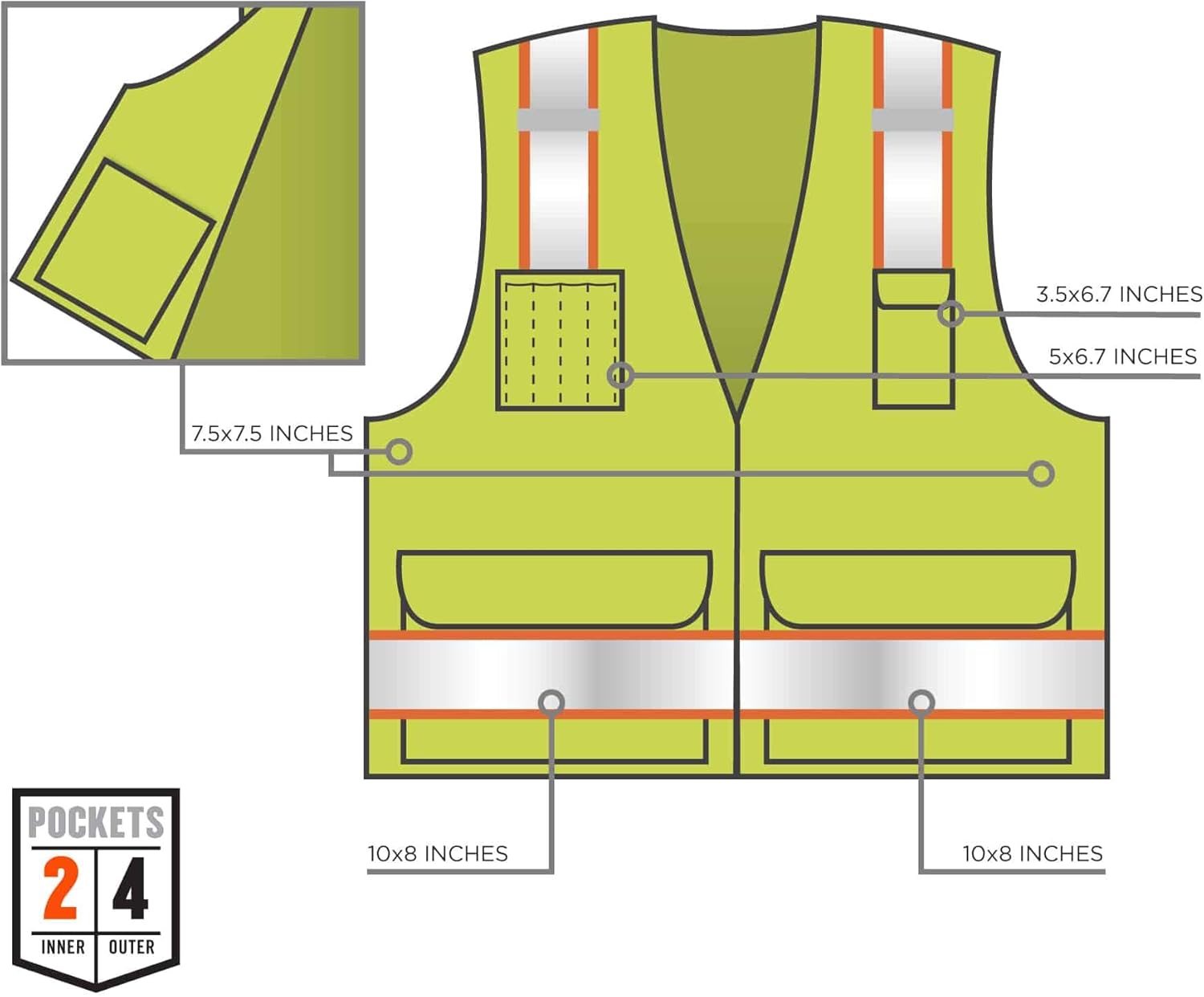 Ergodyne GloWear Class 2 Two-Tone Surveyors Safety Vest