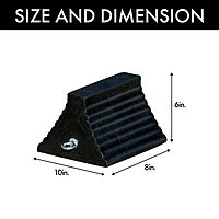 Checkers Industrial Safety Products Roadblock RC815 Rubber Wheel Chock with Void Bottom, Black