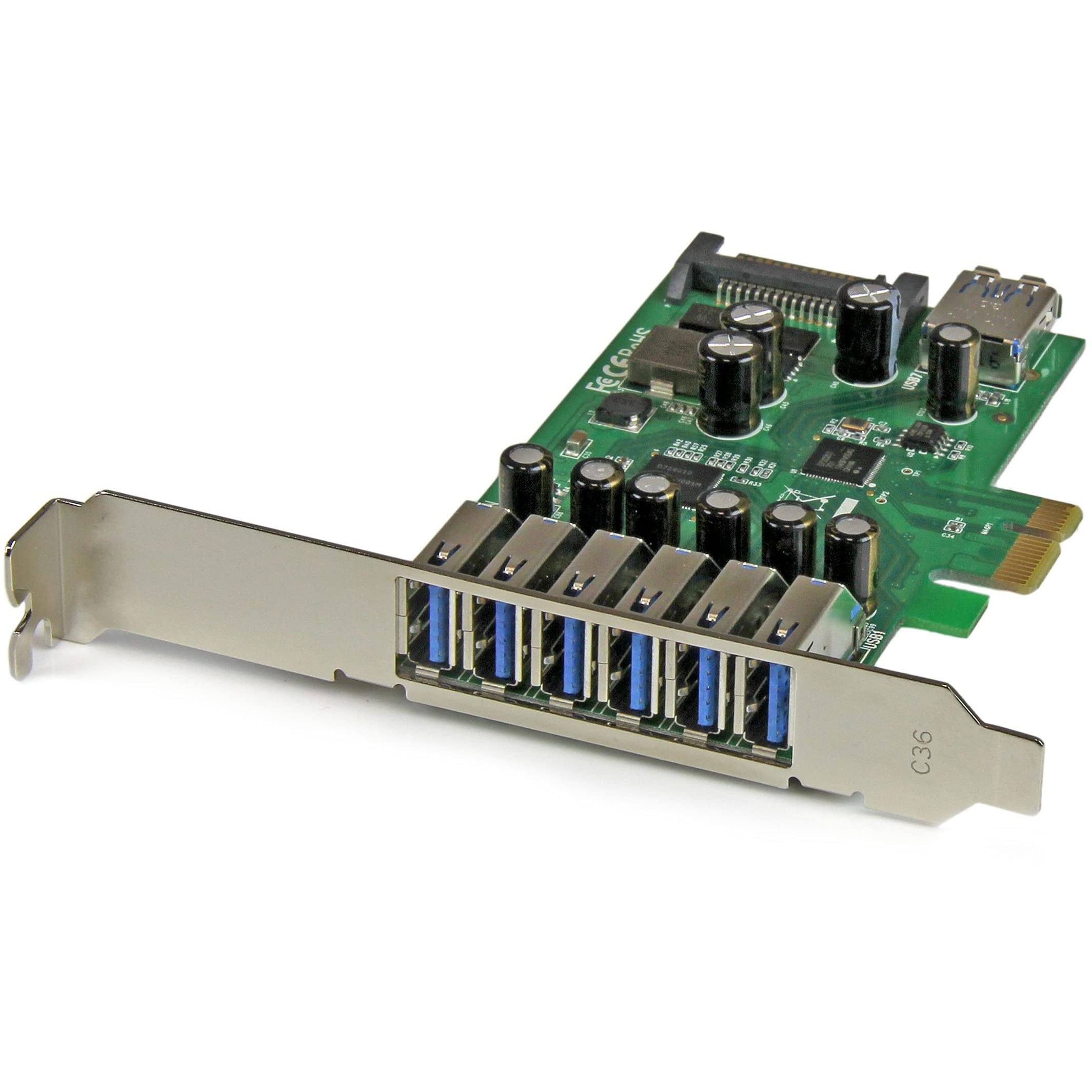 StarTech.com 7 Port PCI Express USB 3.0 Card - 5Gbps - Standard & Low-Profile - SATA Power - UASP Support