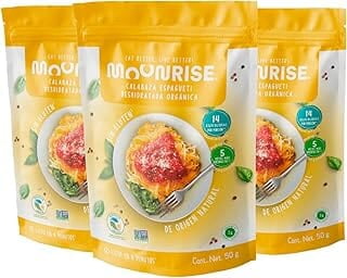 Moonrise Calabaza Espagueti Orgánica Natural | Keto | Sin Gluten | Vegano | Alto en Fibra | Sustituto de Pasta | Kosher |