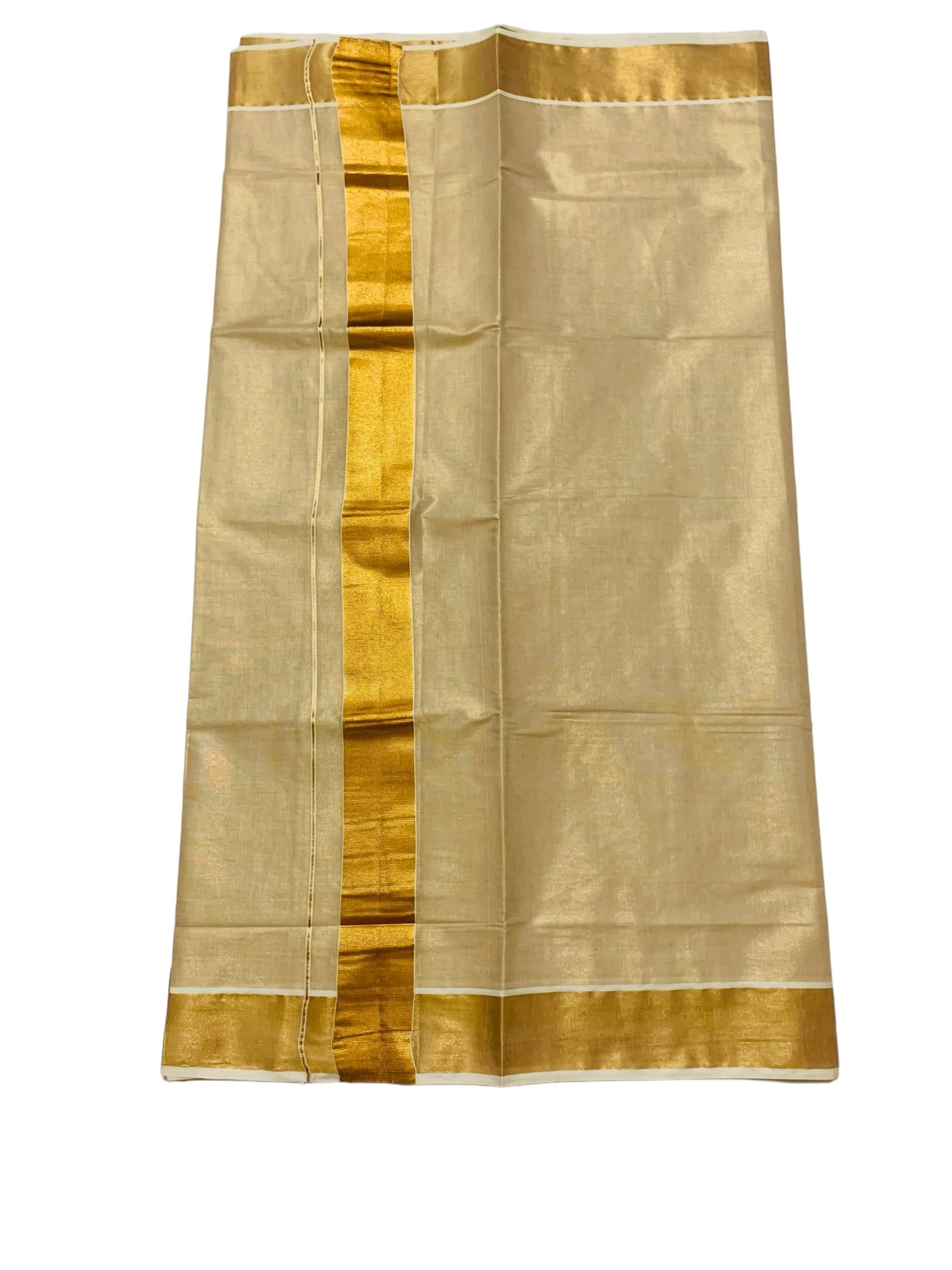 Kuthampully Kerala Saree |Traditional South Indian Sarees |Onam Cotton Kasavu Saree |Authentic South Cultural Sarees |Women's Plain Zari Kasavu |EKM-824 Pack -1 (Gold)