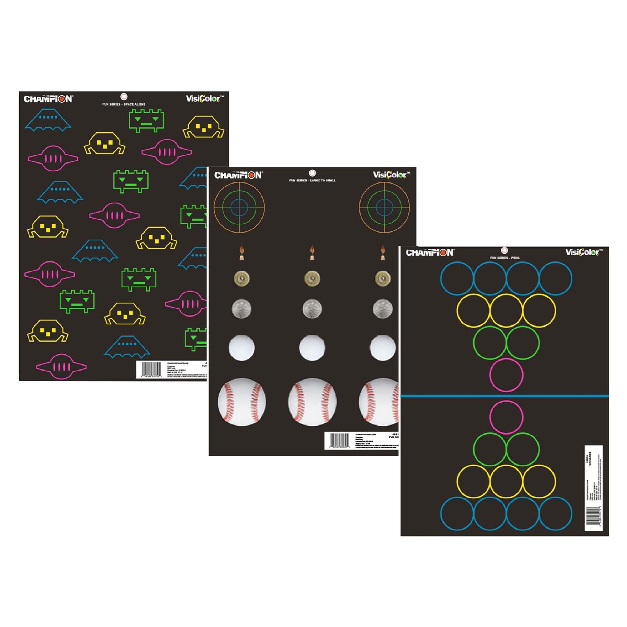 Champion Targets 45830 Visicolor Fun & Games Target (12 Pack)