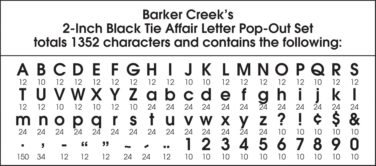 Barker Creek 2" Letter Pop-Outs 2-Pack, Black Tie Affair, Jazz Up Your Bulletin Boards with These Colorful Letters