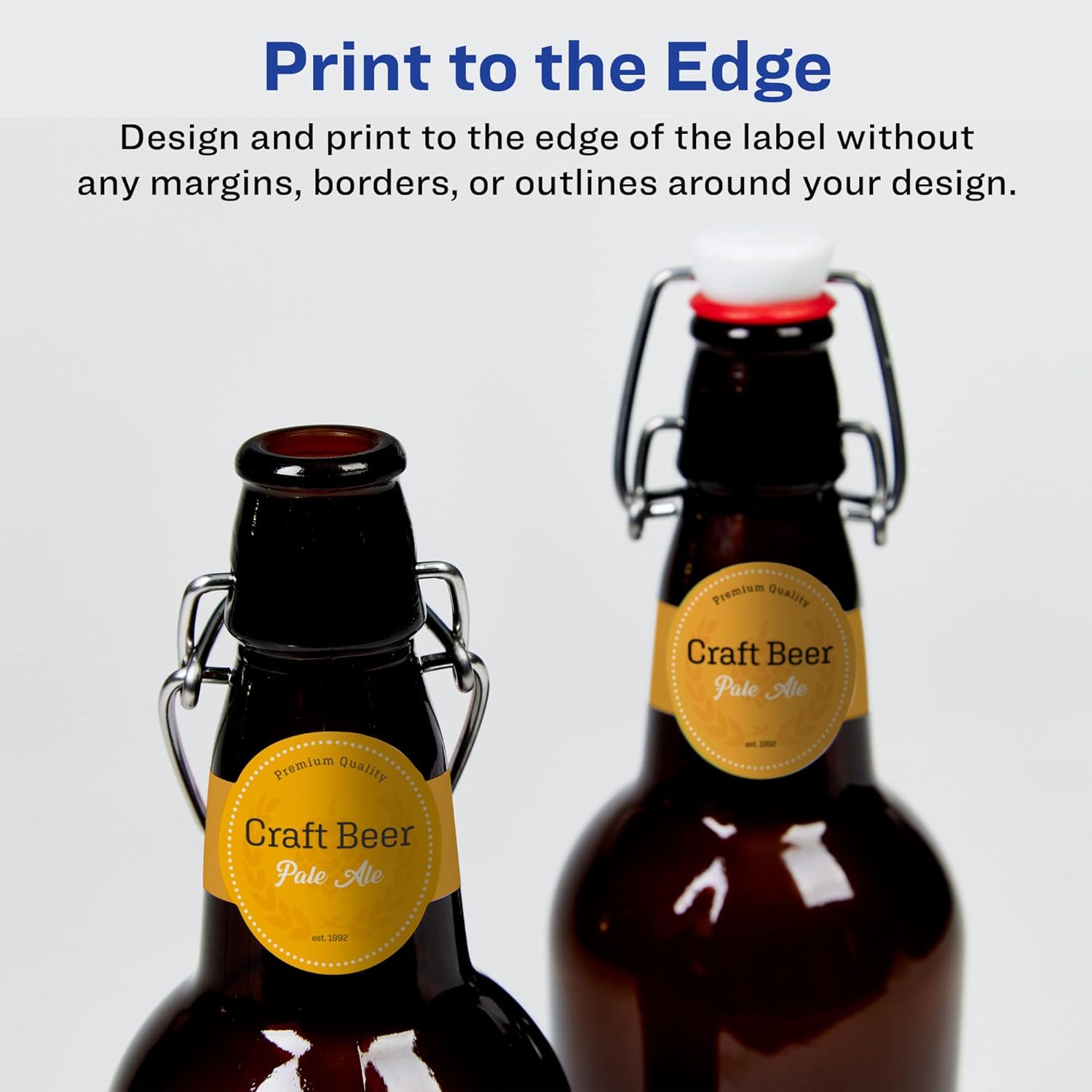 Avery Matte White Wraparound Band Labels, Sure Feed Technology, 1.5" x 3.5", Print-to-The-Edge, Permanent Adhesive