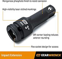 GEARWRENCH 3/8" Drive Impact Extension 6" - 84407 3/8" Drive 6"