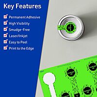 Avery Printable Lollipop Labels – Sure Feed Technology, 1-1/2" x 4", Neon Green, Print-to-the-Edge, Laser/Inkjet