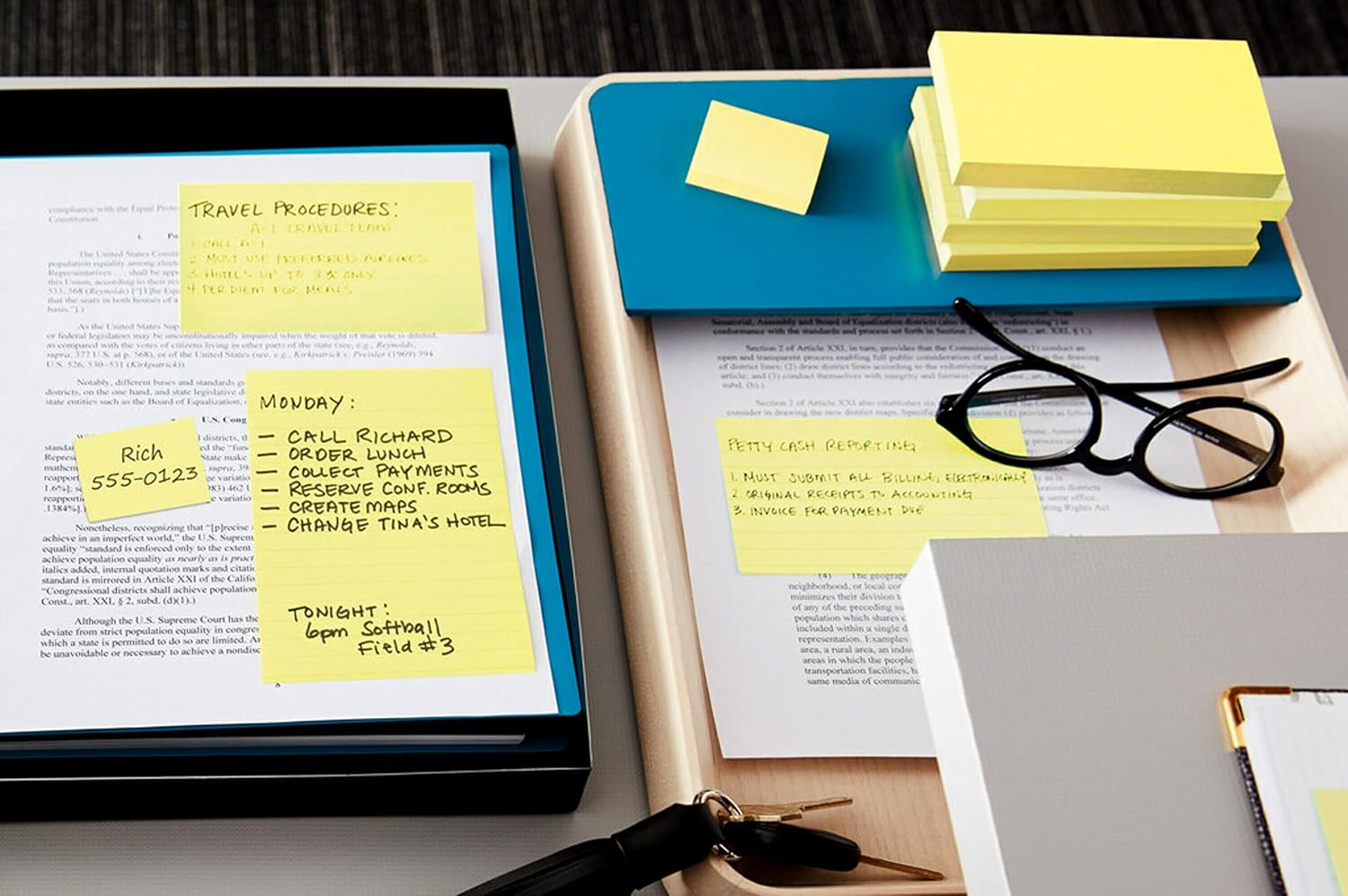 Post-it Notes, 3 in x 5 in, 12 Sticky Notes Pads, 100 Sheets per Pad, Canary Yellow, The Original Post-it Note