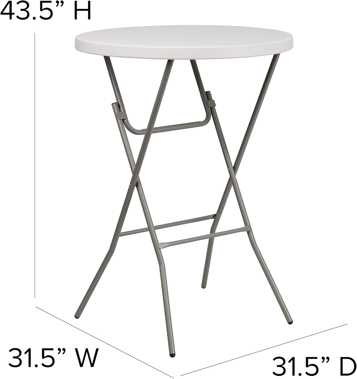 Flash Furniture Kathryn 2.63' Round Folding Bar Height Table for Parties and Commercial Events