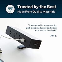 Vari Power Hub - Desk Mount Power Charging Station with Multiple Outlets - 5 AC Outlets, 2 USB Ports