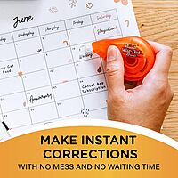 BIC Wite-Out Brand EZ Correct Correction Tape, Applies Dry, 18-Count, Translucent Dispenser Shows How Much Tape is Remaining 18 Count (Pack of 1)