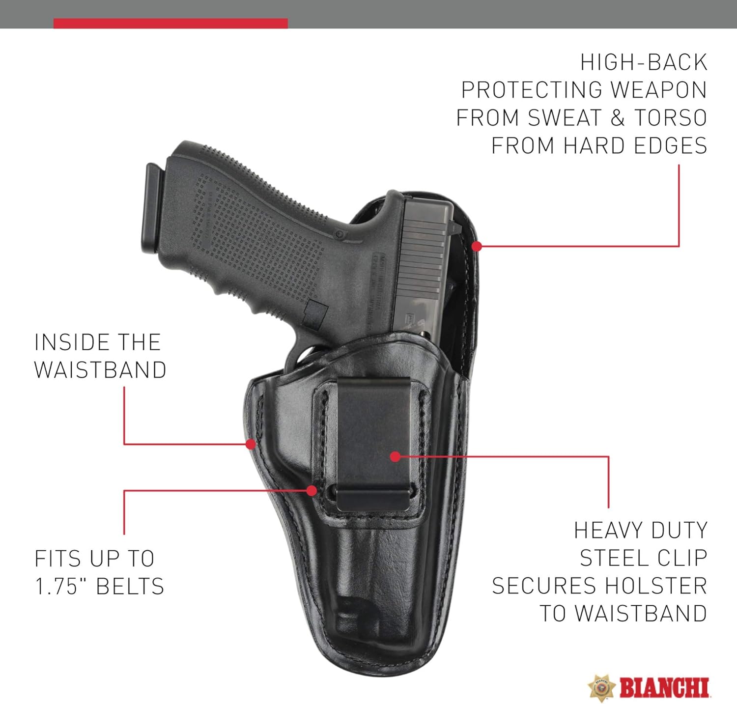 BIANCHI 100 Professional Inside-the-Waistband (IWB) Leather Holster