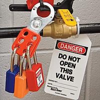 Master Lock 410LT Lockout Tagout Safety Padlock with Key, Extended Length Shackle