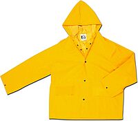 MCR Safety 200JHX2 Classic PVC/Polyester Jacket with Attached Hood, Yellow, 2X-Large