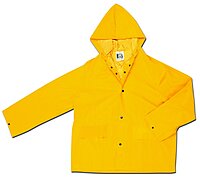 MCR Safety 200JHX2 Classic PVC/Polyester Jacket with Attached Hood, Yellow, 2X-Large