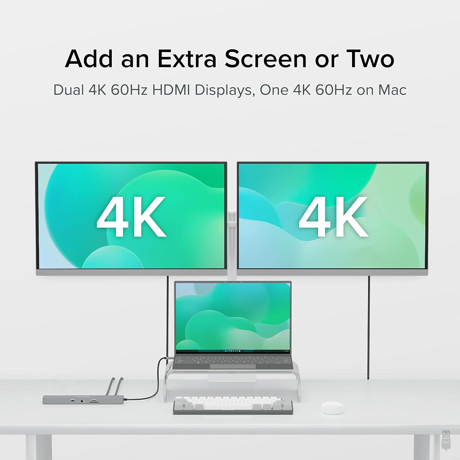 Plugable 11-in-1 USB-C Hub, 100W USB-C Pass-Through, Laptop Docking Station Dual Monitor, 4K 60Hz HDMI