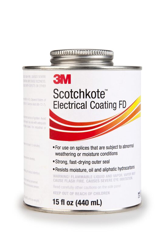 3M Scotchkote Electrical Coating FD, Fast-Drying Liquid, Flexible Sealant and Bonding Agent, Self-Contained Applicator