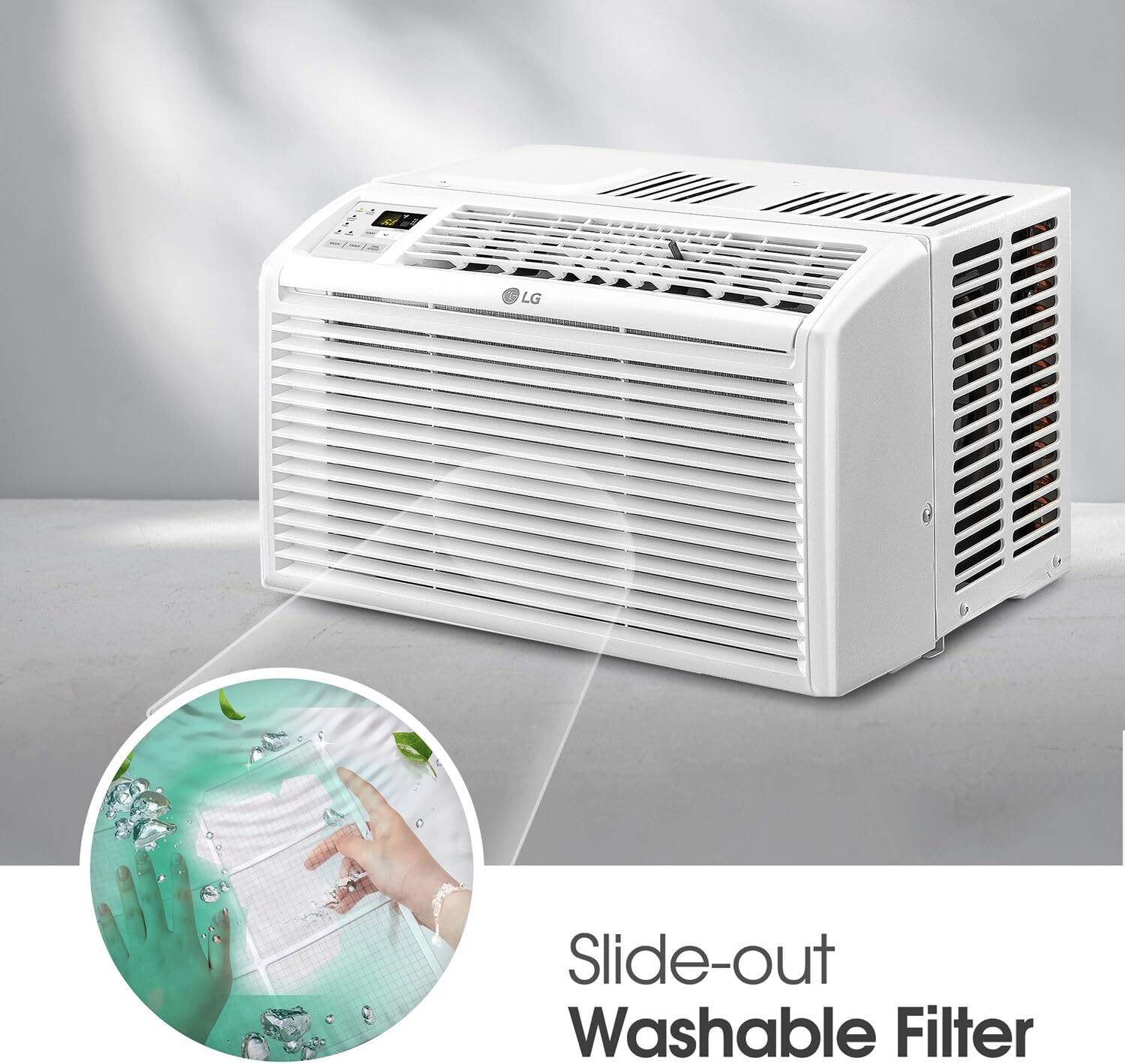 LG 6,000 BTU Window Air Conditioner, 115V, Cools 250 Sq.Ft. for Bedroom, Den, Living Room, Quiet Operation, with Remote