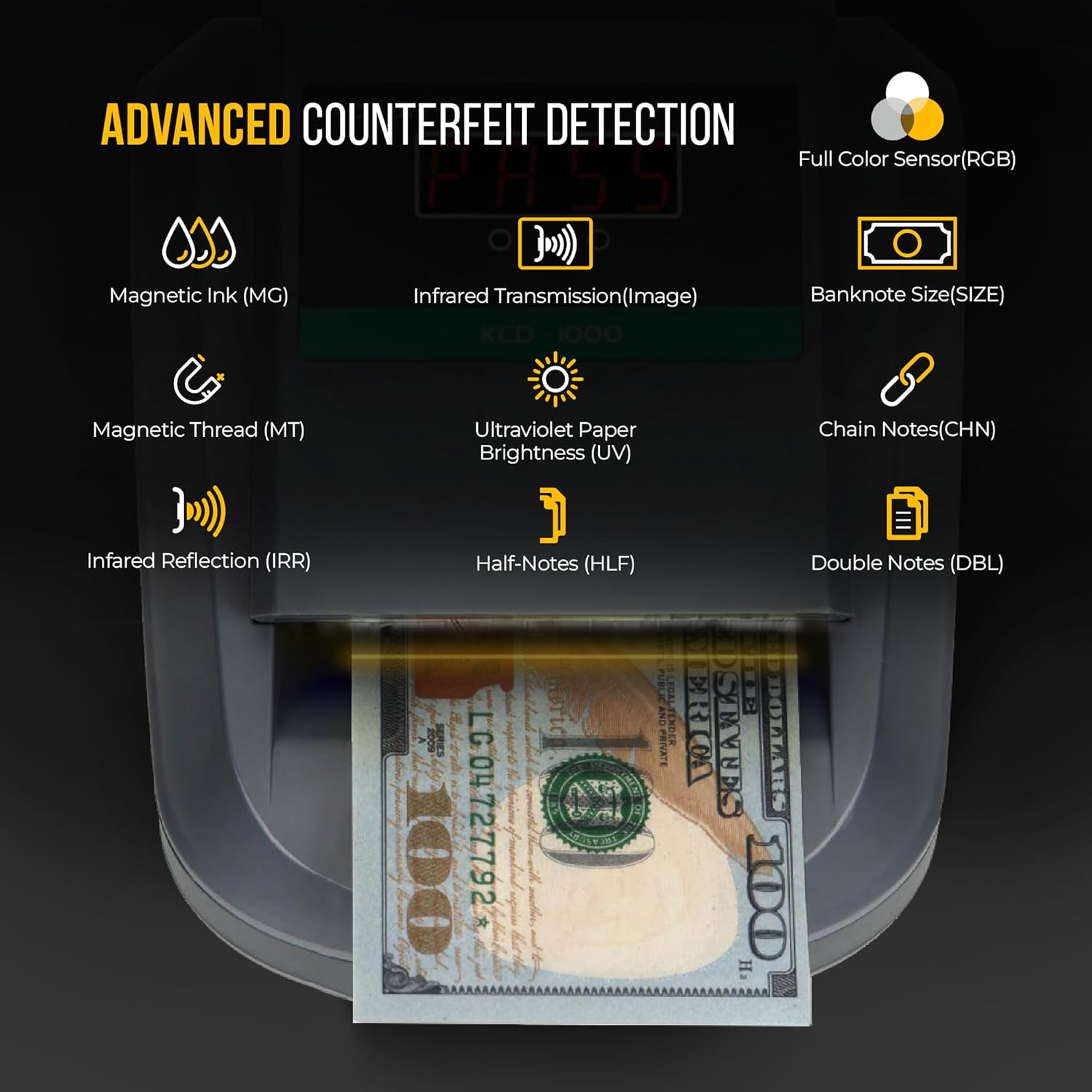 KOLIBRI All-Orientation Portable Counterfeit Bill Detector