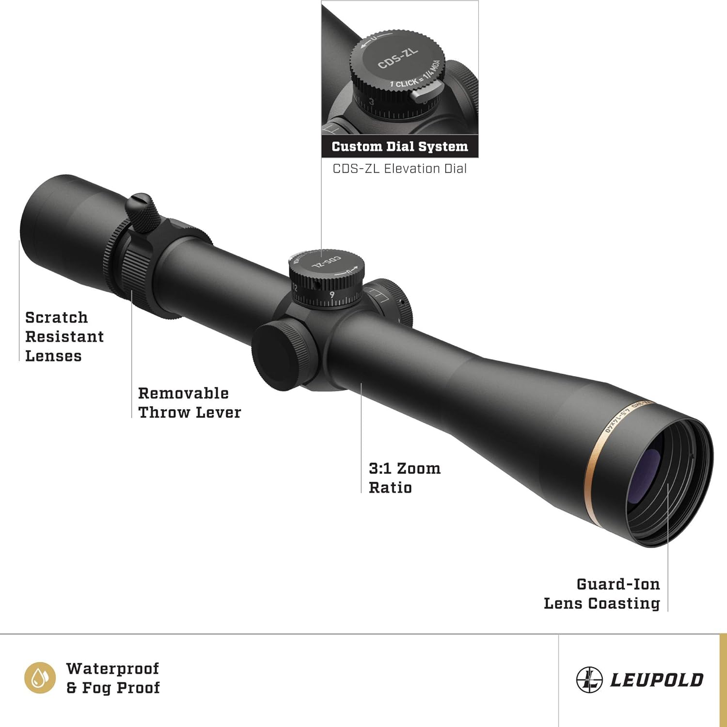 Leupold VX-3HD Riflescope with CDS-ZL ZeroLock Dial