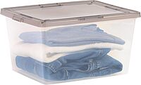 IRIS USA 24.5 Quart Snap Top Plastic Storage Bin, 6 Pack
