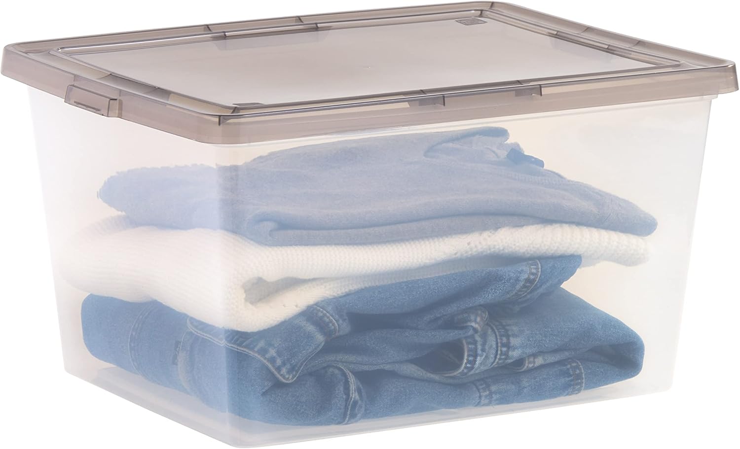 IRIS USA 24.5 Quart Snap Top Plastic Storage Bin, 6 Pack