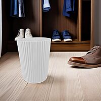 Cubo de Basura Redondo de Plástico Negro Mediano