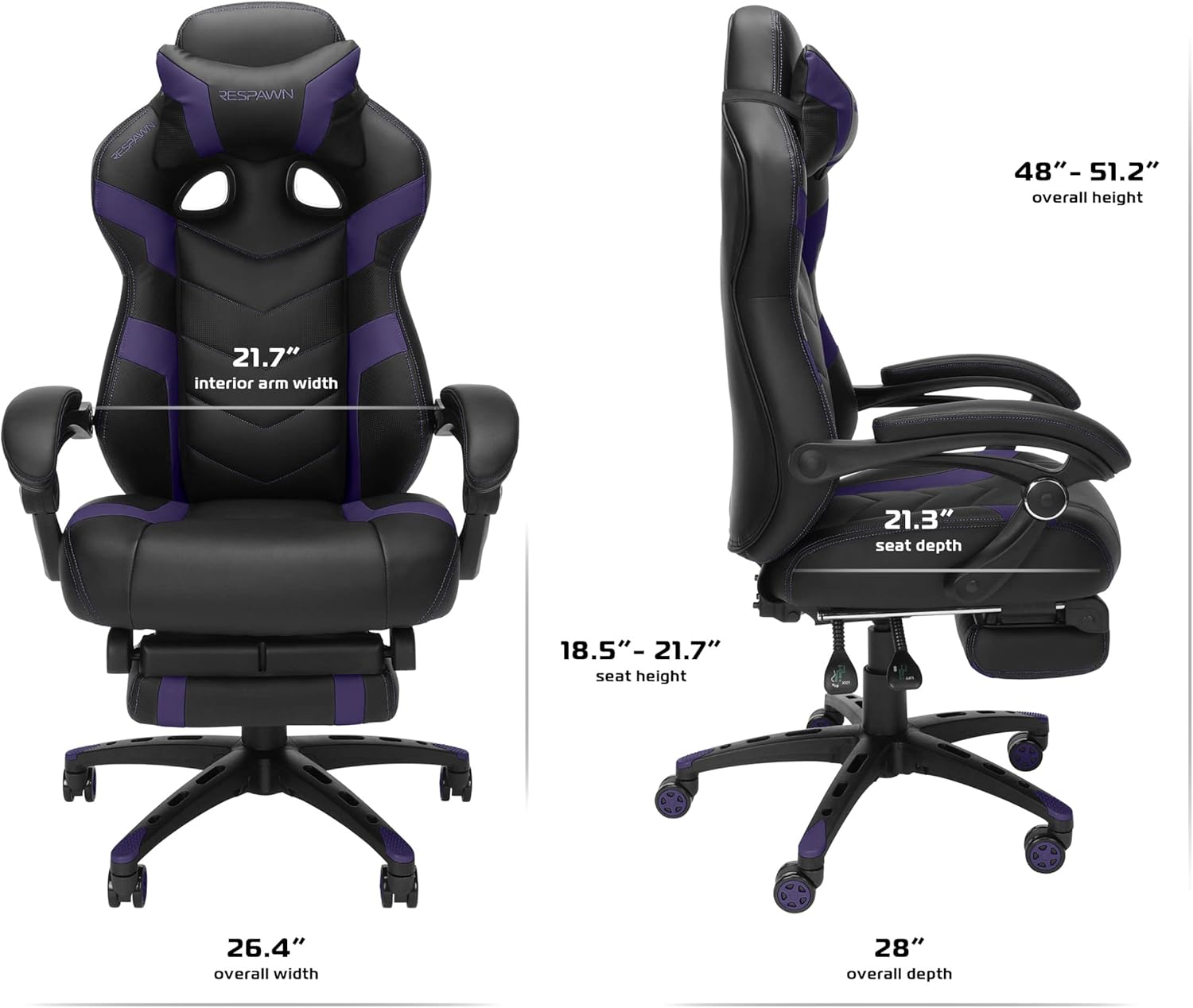 RESPAWN 110 Pro Ergonomic Gaming Chair with Footrest