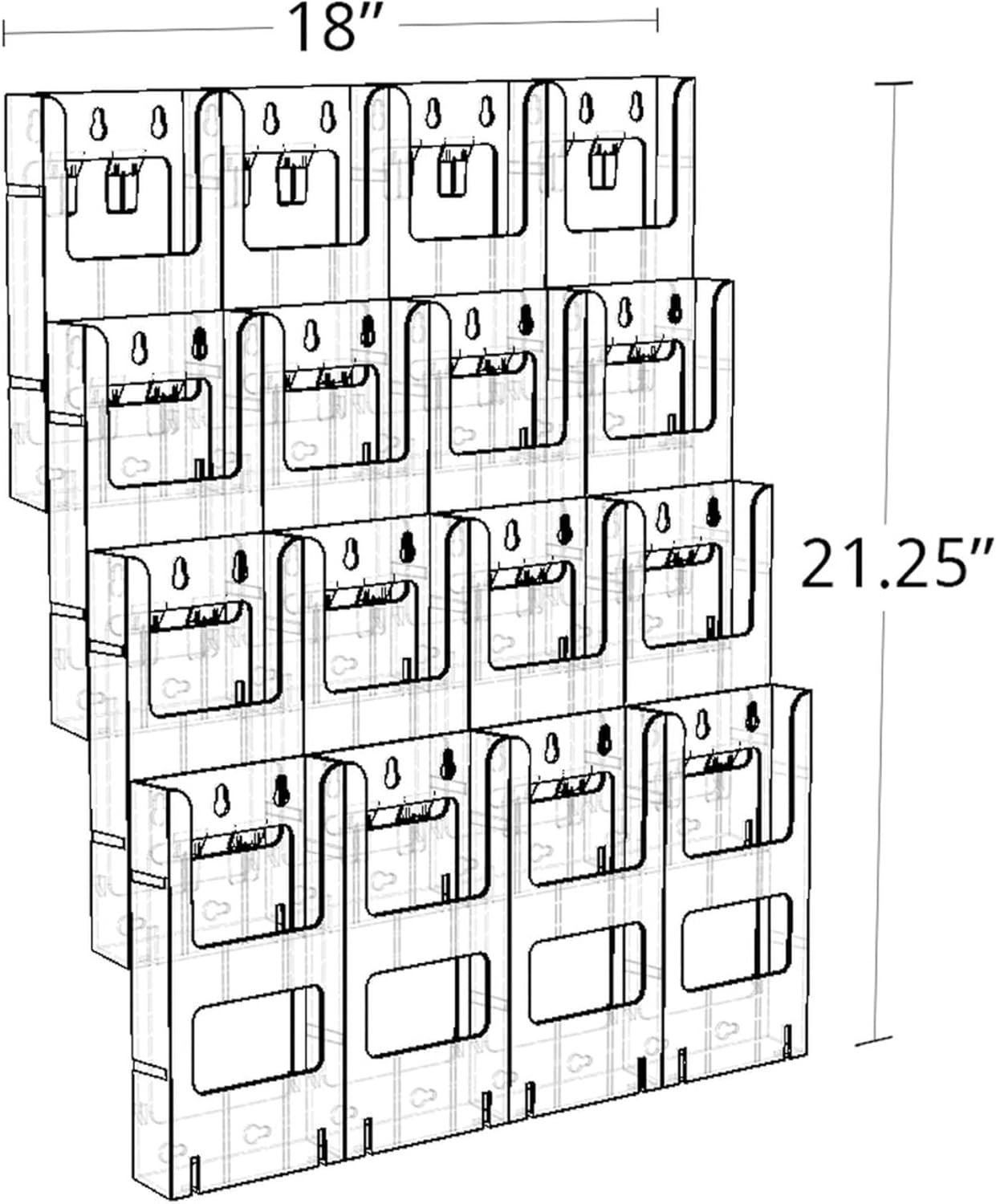 AZAR DISPLAYS Wall-Mount Brochure Holder