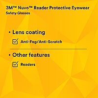 3M Nuvo Reader Protective Eyewear Safety Glasses