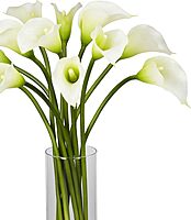 Nearly Natural Mini Calla Lily Silk Flower Arrangement Cream