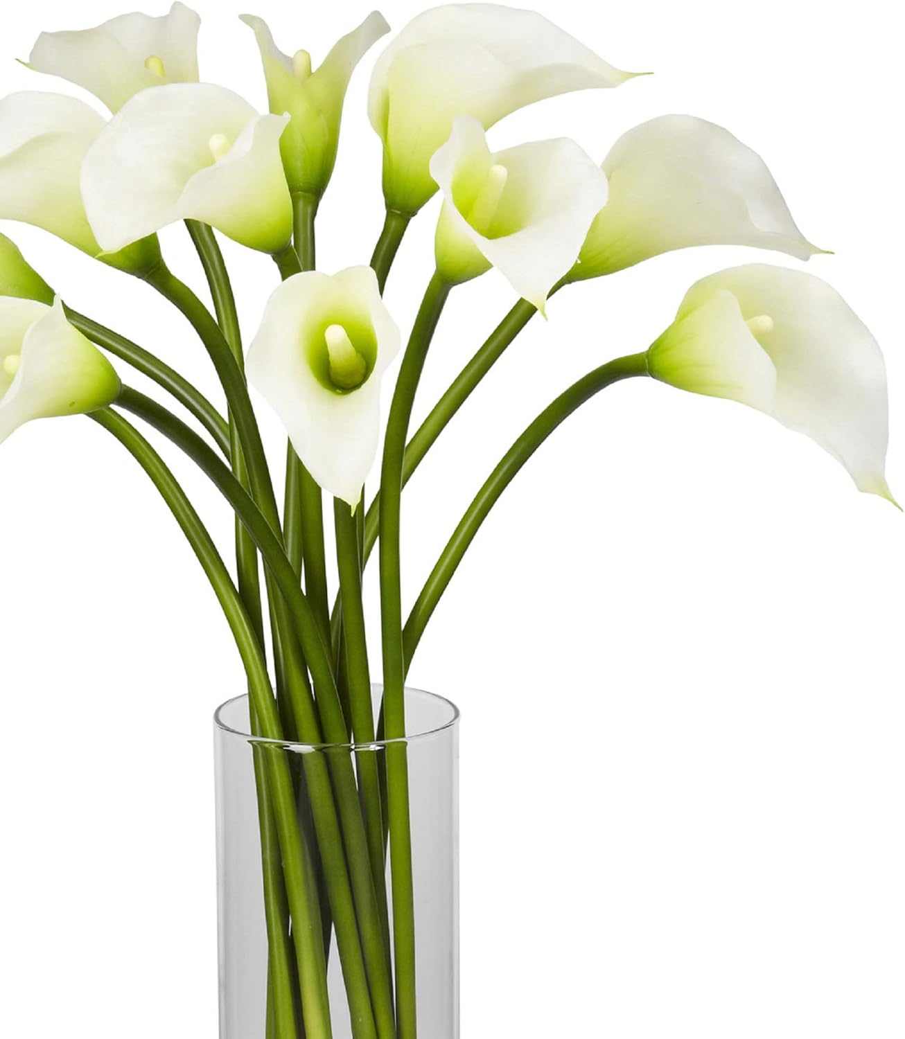 Nearly Natural Mini Calla Lily Silk Flower Arrangement Cream