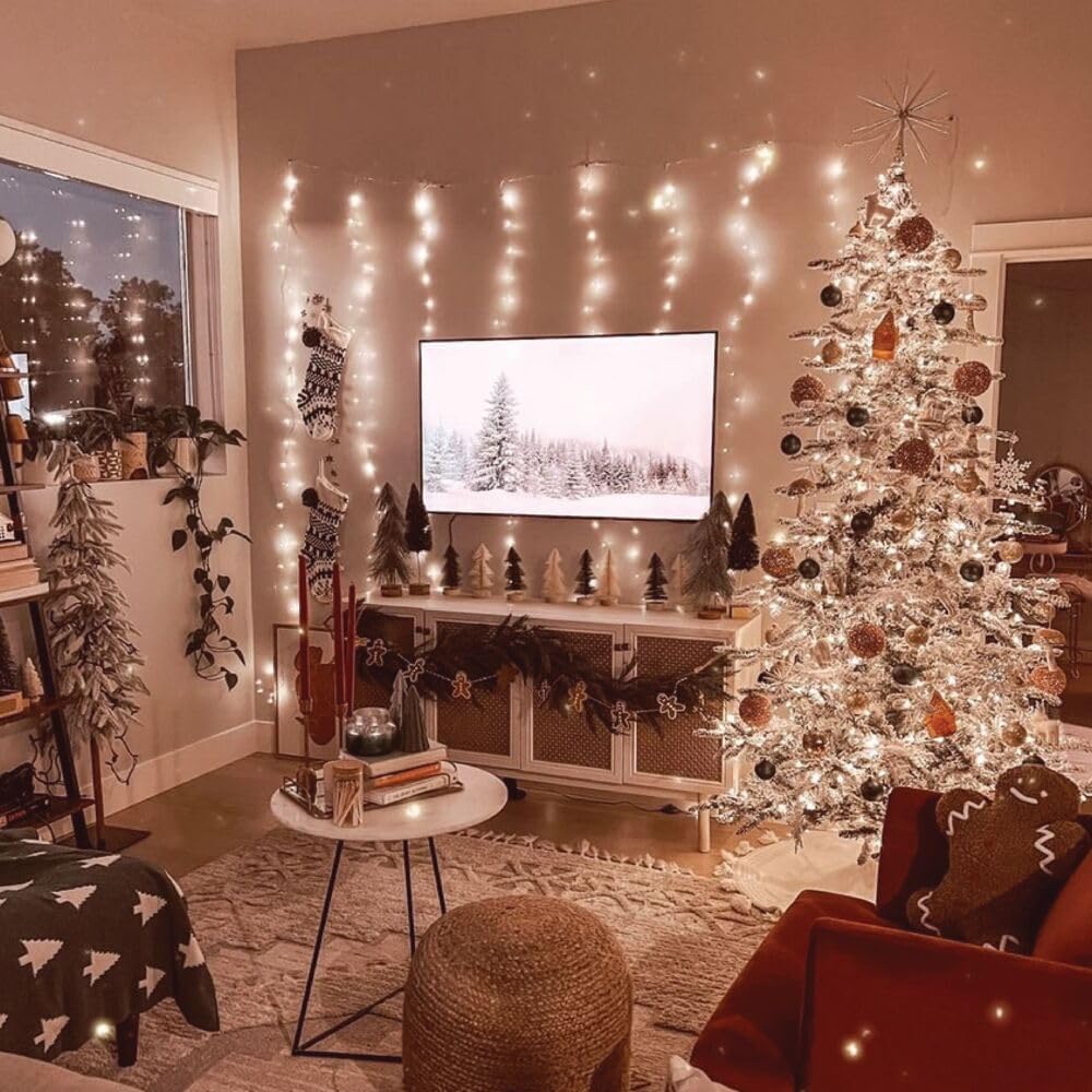 FRASER HILL FARM 7.5-Ft. Mountain Pine Flocked Artificial Christmas Tree