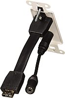 Legrand - C2G HDMI Wall Plate, HDMI Pigtail Single Gang Wall Plate, White HDMI Wallplate, 3.5mm Single Gang Wallplate