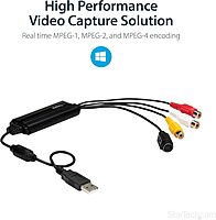 StarTech.com USB Video Capture Adapter Cable - S-Video/Composite to USB 2.0 SD Video Capture Device Cable - Twain Support - Analog to Digital Converter for Media Storage - Windows Only (SVID2USB232)