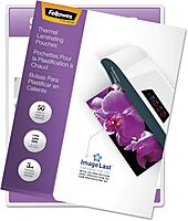 Fellowes Thermal Laminating Pouches, ImageLast, Jam Free, Letter Size, 3 Mil, 50 Pack (52225)