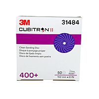 3M Cubitron II Hookit Clean Sanding Abrasive Disc 31484, 6 in, 400+ Grade, High Performance, Long Lasting