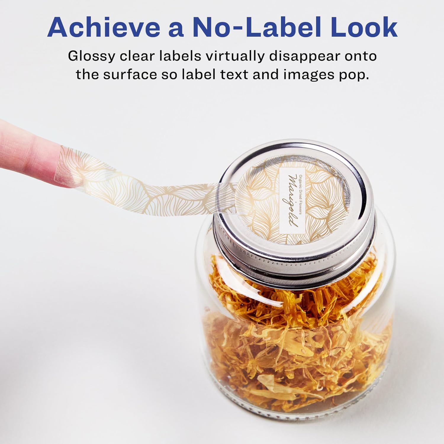 Avery Glossy Clear Lollipop Labels, Sure Feed Technology, 1.5" x 4", Print-to-The-Edge, Laser/Inkjet Printable