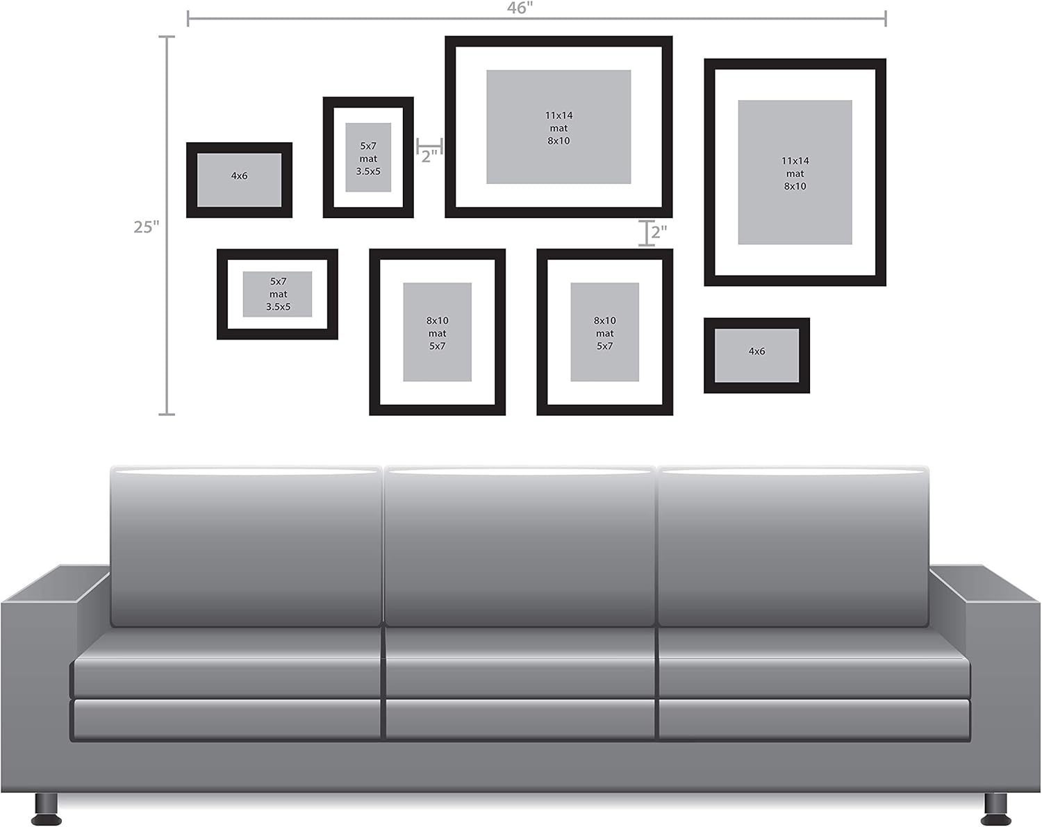 DESIGNOVATION Gallery Wood Photo Frame Set for Customizable Wall Display