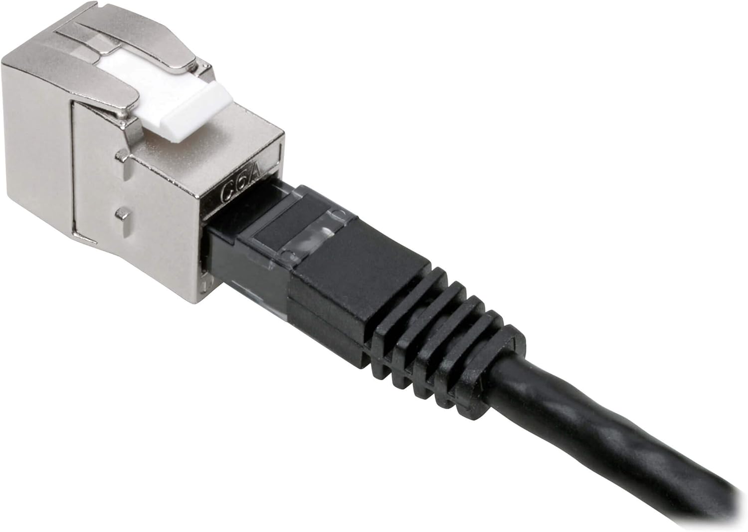 Tripp Lite RJ45 Keystone Jack, Cat6a/Cat6/Cat5e, RJ45 Connector, Shielded, Dust Cap, No Tools Required, PoE/PoE+ Compliant