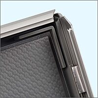 Azar Displays 300237-SLV 11" W x 17" H Angled Snap Frame Floor Display with Curved Pole