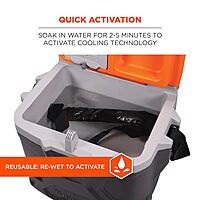 Ergodyne Chill-Its 6702 Evaporative Cooling Bandanas, Black, Pack Of 12 Bandanas