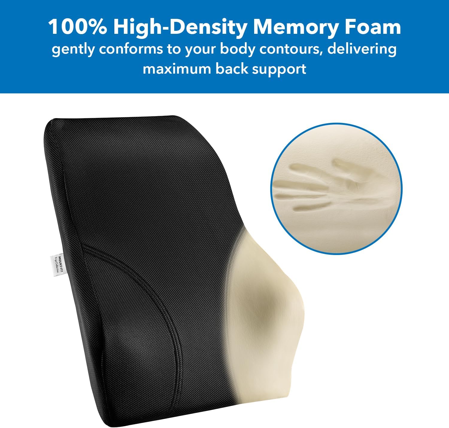 Mount-It! Office Chair Lumbar Support Cushion with Memory Foam