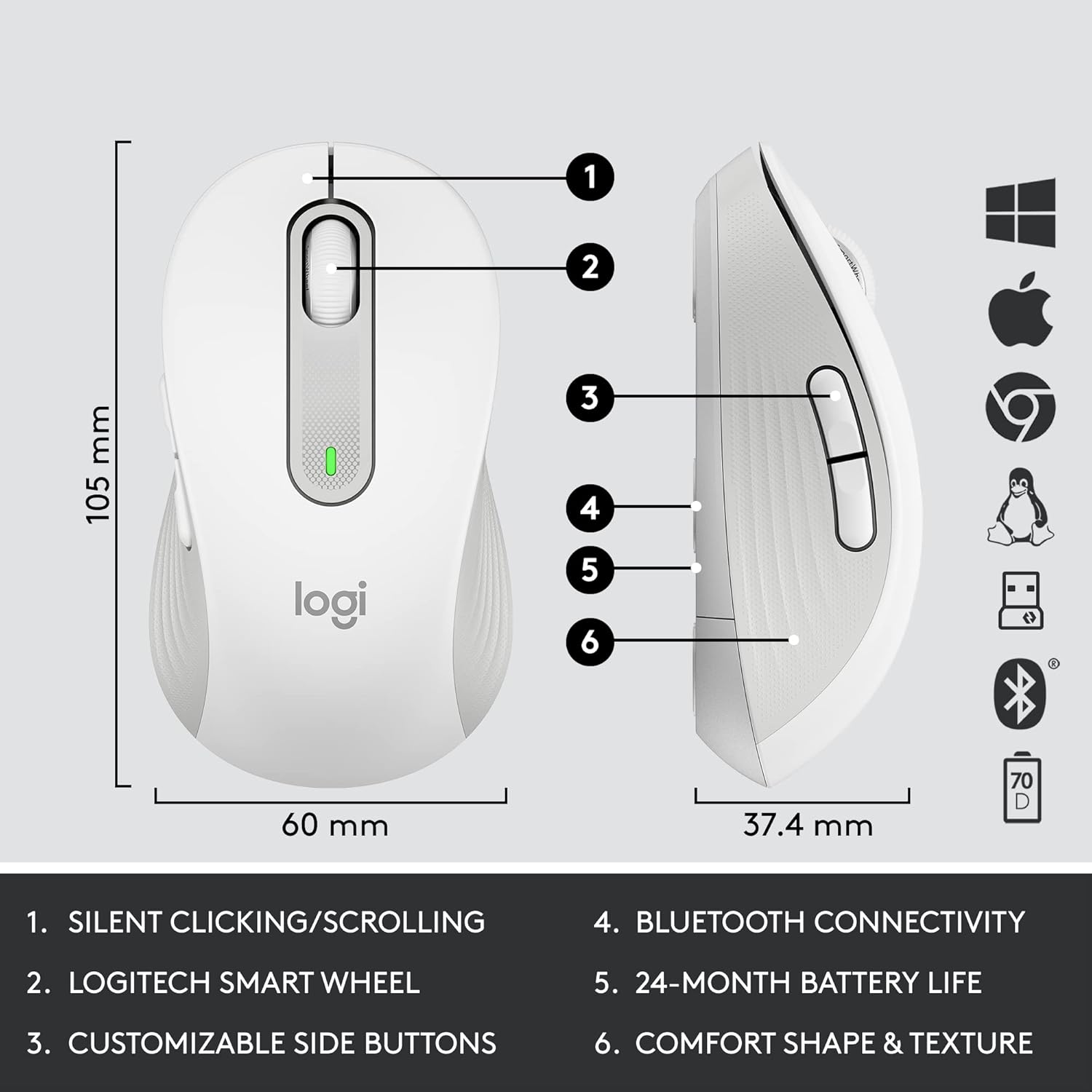 LOGITECH Signature MK650 Combo for Business - Wireless Keyboard and Mouse