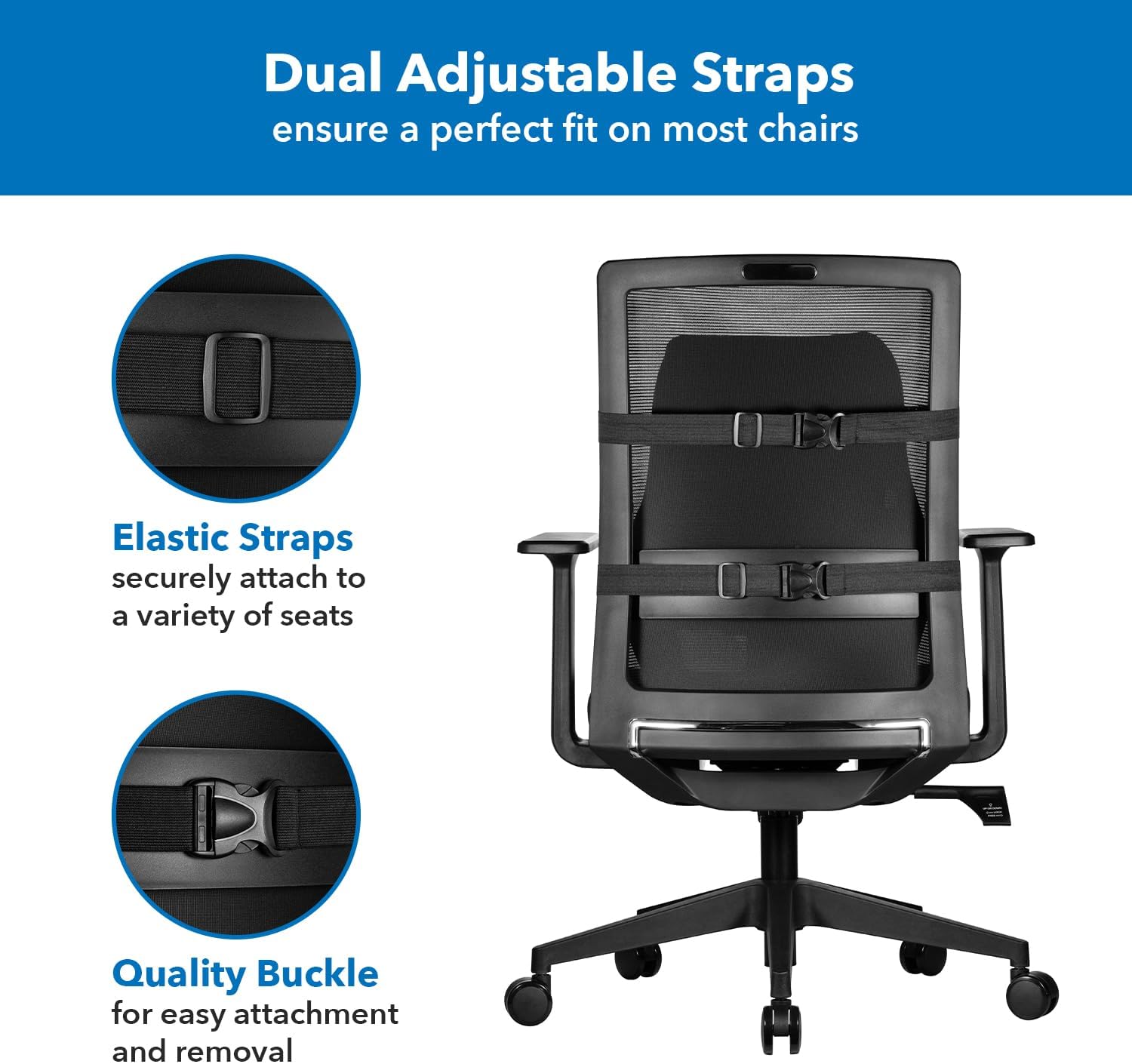 Mount-It! Office Chair Lumbar Support Cushion with Memory Foam