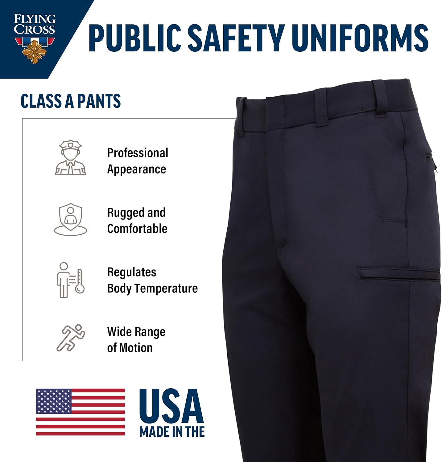 FLYING CROSS CORE STAT Men's Law Enforcement Pants, Class A 6-Pocket