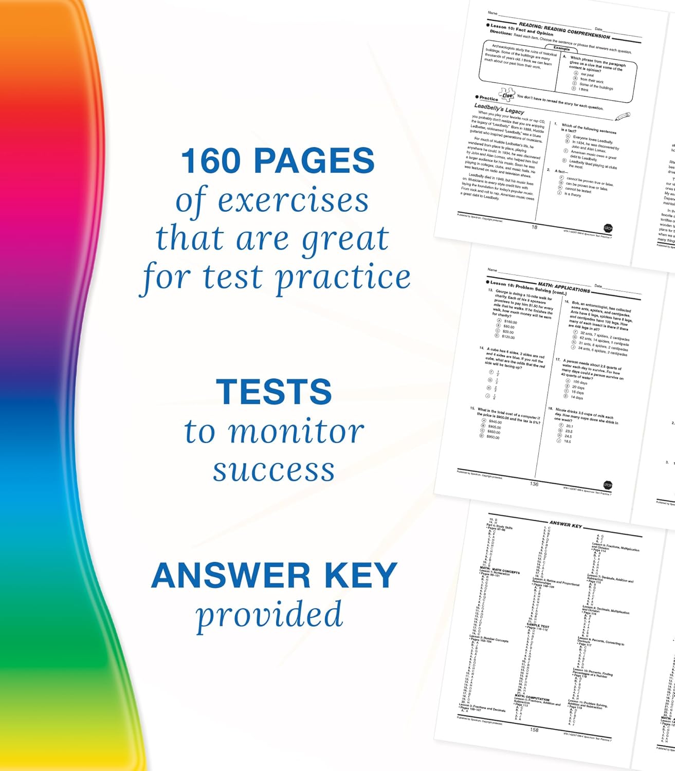 Spectrum 7th Grade Test Practice Workbooks All Subjects, Ages 12 to 13, Grade 7 Test Practice, Language Arts